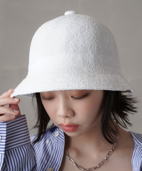 SPINNS（スピンズ）の「パイル バケットハット（ハット・レディース・ホワイト/ブラック/パープル/ミント・ONESIZE）」の2枚目の写真