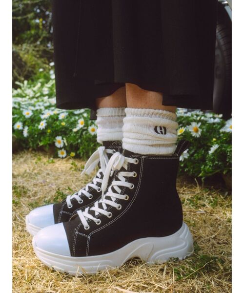 EMODA（エモダ）の「ロゴルーズソックス（ソックス/靴下・レディース・ブラック/ホワイト・FREE）」の6枚目の写真