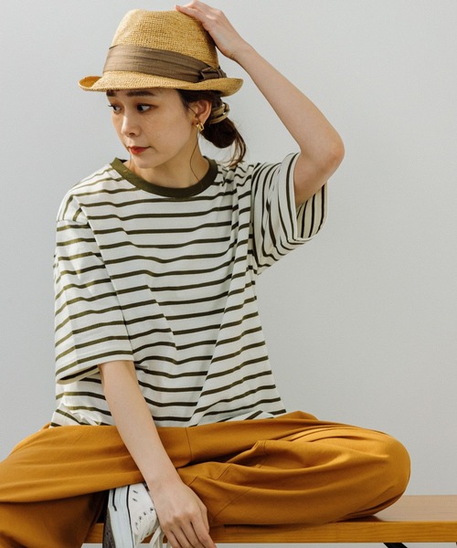 studio CLIP（スタディオクリップ）の「USAコットンスリットTシャツ（Tシャツ/カットソー・レディース・ホワイト/ライトブルー/ピンク/グリーン/その他1/その他2/その他3/その他4/その他5/その他7/サックスブルー/その他6/カーキ/ネイビー・MEDIUM/LARGE）」の9枚目の写真