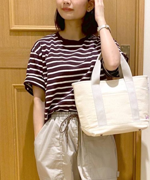 studio CLIP（スタディオクリップ）の「USAコットンスリットTシャツ（Tシャツ/カットソー・レディース・ホワイト/ライトブルー/ピンク/グリーン/その他1/その他2/その他3/その他4/その他5/その他7/サックスブルー/その他6/カーキ/ネイビー・MEDIUM/LARGE）」の10枚目の写真