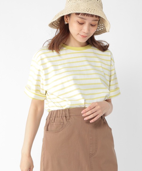 studio CLIP（スタディオクリップ）の「USAコットンスリットTシャツ（Tシャツ/カットソー・レディース・ホワイト/ライトブルー/ピンク/グリーン/その他1/その他2/その他3/その他4/その他5/その他7/サックスブルー/その他6/カーキ/ネイビー・MEDIUM/LARGE）」の13枚目の写真