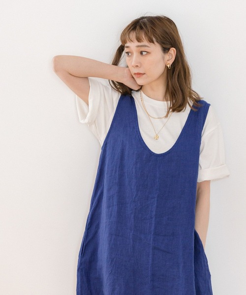 studio CLIP（スタディオクリップ）の「USAコットンスリットTシャツ（Tシャツ/カットソー・レディース・ホワイト/ライトブルー/ピンク/グリーン/その他1/その他2/その他3/その他4/その他5/その他7/サックスブルー/その他6/カーキ/ネイビー・MEDIUM/LARGE）」の22枚目の写真