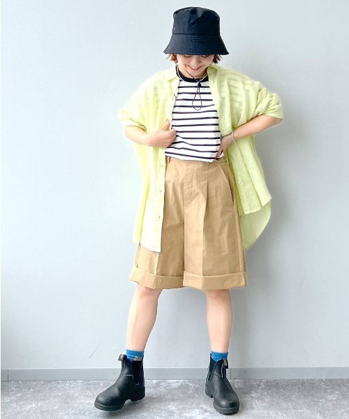 studio CLIP（スタディオクリップ）の「USAコットンスリットTシャツ（Tシャツ/カットソー・レディース・ホワイト/ライトブルー/ピンク/グリーン/その他1/その他2/その他3/その他4/その他5/その他7/サックスブルー/その他6/カーキ/ネイビー・MEDIUM/LARGE）」の16枚目の写真