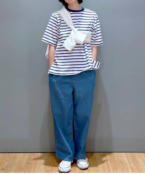 studio CLIP（スタディオクリップ）の「USAコットンスリットTシャツ（Tシャツ/カットソー・レディース・ホワイト/ライトブルー/ピンク/グリーン/その他1/その他2/その他3/その他4/その他5/その他7/サックスブルー/その他6/カーキ/ネイビー・MEDIUM/LARGE）」の18枚目の写真