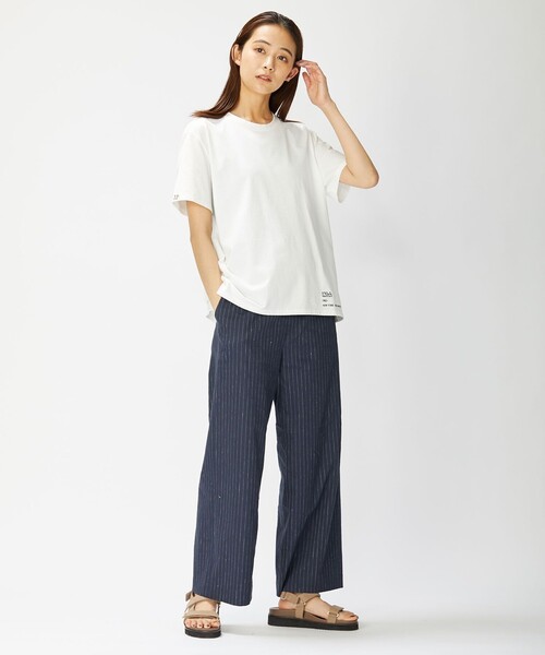 J.PRESS(ジェイプレス)の「【洗える】リネンセルロースストライプ パンツ(その他パンツ・レディース・ベージュ系1/ネイビー系1・13/11/9/7)」の6枚目の写真