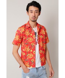 BLUE TORNADO∴フラワープリントアロハシャツ