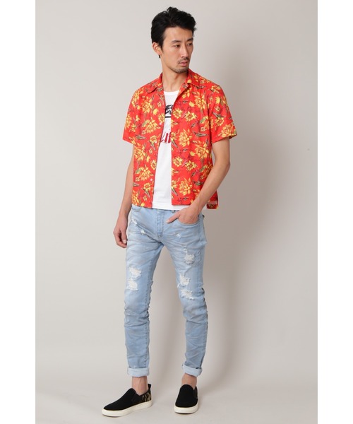 BLUE TORNADO（ブルートルネード）の「BLUE TORNADO∴フラワープリントアロハシャツ（シャツ/ブラウス・メンズ・レッド・M）」の14枚目の写真