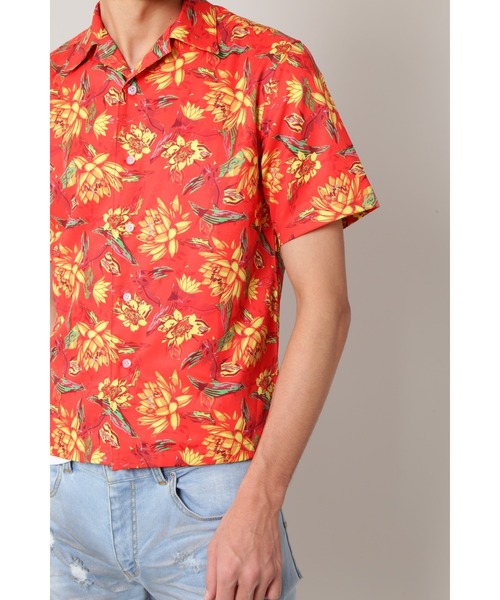 BLUE TORNADO（ブルートルネード）の「BLUE TORNADO∴フラワープリントアロハシャツ（シャツ/ブラウス・メンズ・レッド・M）」の5枚目の写真