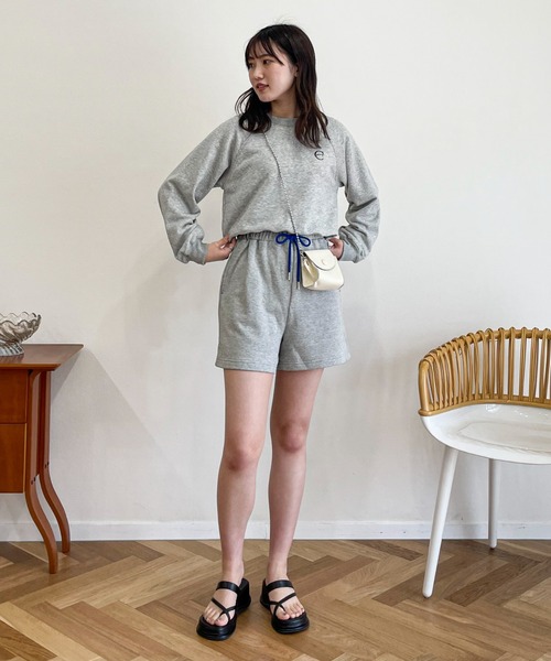 EPIMI E'PIMMY（エピミエピミー）の「配色コードスウェットショートパンツ（スウェットパンツ・レディース・ネイビー/オートミール/杢グレー・MEDIUM）」の11枚目の写真