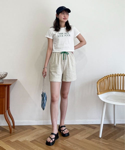 EPIMI E'PIMMY（エピミエピミー）の「配色コードスウェットショートパンツ（スウェットパンツ・レディース・ネイビー/オートミール/杢グレー・MEDIUM）」の12枚目の写真