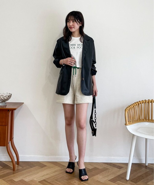 EPIMI E'PIMMY（エピミエピミー）の「配色コードスウェットショートパンツ（スウェットパンツ・レディース・ネイビー/オートミール/杢グレー・MEDIUM）」の13枚目の写真