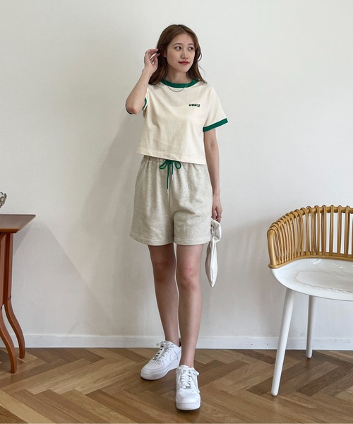 EPIMI E'PIMMY（エピミエピミー）の「配色コードスウェットショートパンツ（スウェットパンツ・レディース・ネイビー/オートミール/杢グレー・MEDIUM）」の19枚目の写真