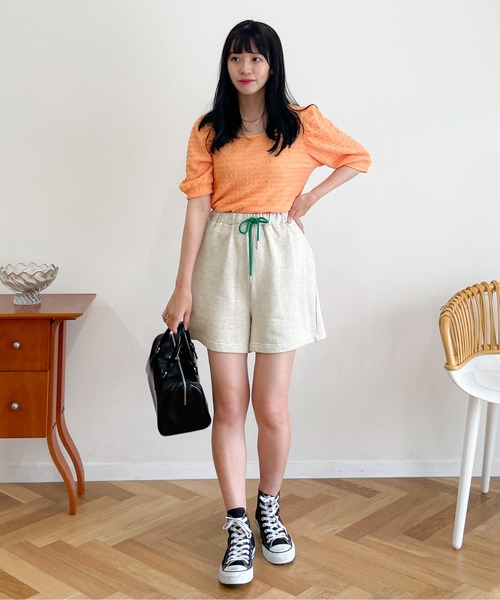 EPIMI E'PIMMY（エピミエピミー）の「配色コードスウェットショートパンツ（スウェットパンツ・レディース・ネイビー/オートミール/杢グレー・MEDIUM）」の17枚目の写真