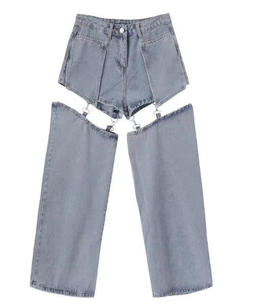 sevens(セブンズ)の「【sevens】2wayハーフセパレートデニムパンツ(デニムパンツ・レディース・ブルー・MEDIUM)」の3枚目の写真