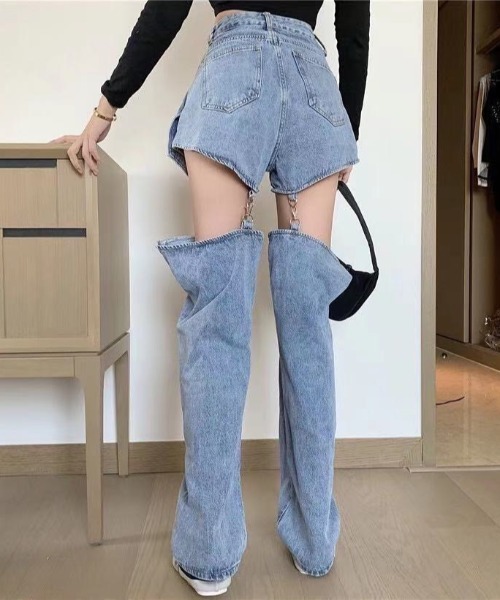 sevens(セブンズ)の「【sevens】2wayハーフセパレートデニムパンツ(デニムパンツ・レディース・ブルー・MEDIUM)」の7枚目の写真