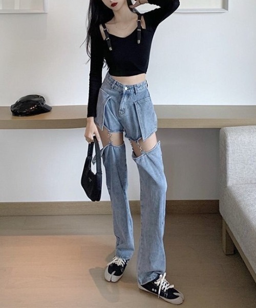 sevens(セブンズ)の「【sevens】2wayハーフセパレートデニムパンツ(デニムパンツ・レディース・ブルー・MEDIUM)」の11枚目の写真