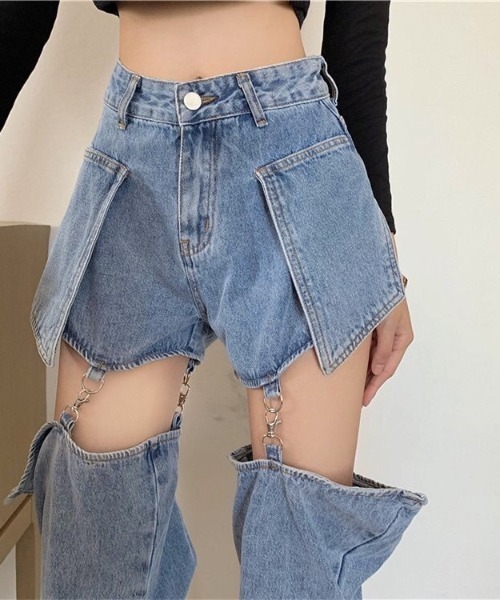 sevens(セブンズ)の「【sevens】2wayハーフセパレートデニムパンツ(デニムパンツ・レディース・ブルー・MEDIUM)」の5枚目の写真