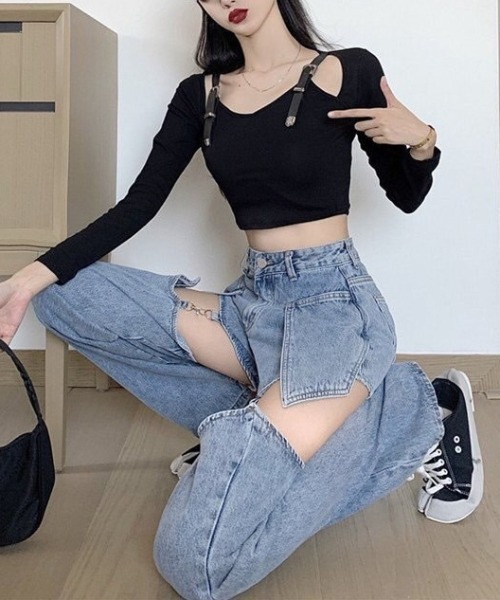 sevens(セブンズ)の「【sevens】2wayハーフセパレートデニムパンツ(デニムパンツ・レディース・ブルー・MEDIUM)」の4枚目の写真