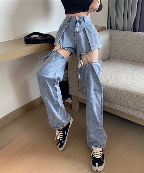sevens(セブンズ)の「【sevens】2wayハーフセパレートデニムパンツ(デニムパンツ・レディース・ブルー・MEDIUM)」の9枚目の写真