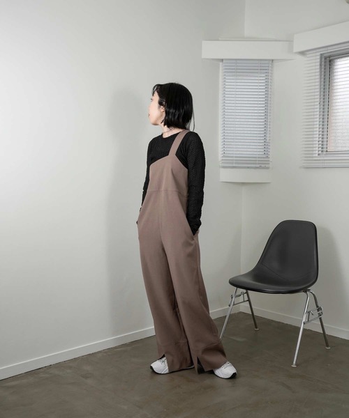 lawgy（ラウジー）の「asymmetry design all in one（つなぎ/オールインワン・レディース・グレイッシュベージュ/ブラック・FREE）」の12枚目の写真