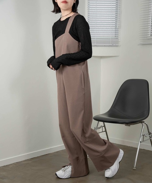 lawgy（ラウジー）の「asymmetry design all in one（つなぎ/オールインワン・レディース・グレイッシュベージュ/ブラック・FREE）」の16枚目の写真