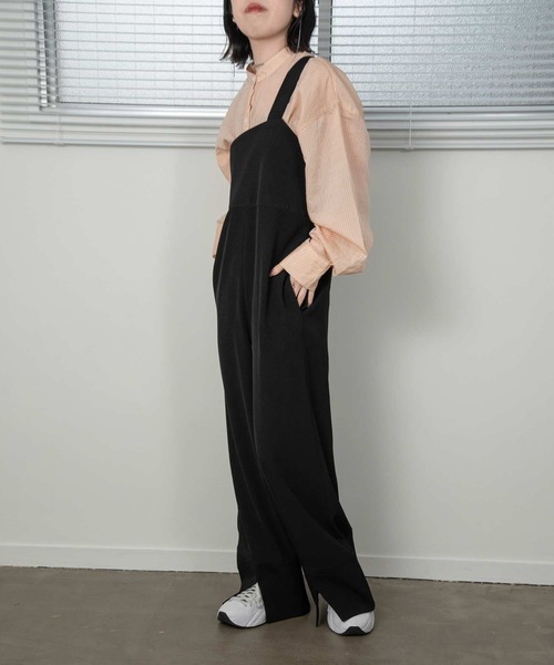 lawgy（ラウジー）の「asymmetry design all in one（つなぎ/オールインワン・レディース・グレイッシュベージュ/ブラック・FREE）」の8枚目の写真
