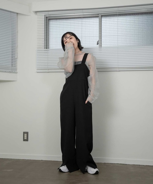 lawgy（ラウジー）の「asymmetry design all in one（つなぎ/オールインワン・レディース・グレイッシュベージュ/ブラック・FREE）」の11枚目の写真