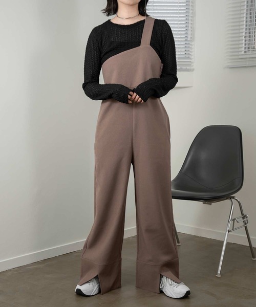 lawgy（ラウジー）の「asymmetry design all in one（つなぎ/オールインワン・レディース・グレイッシュベージュ/ブラック・FREE）」の15枚目の写真