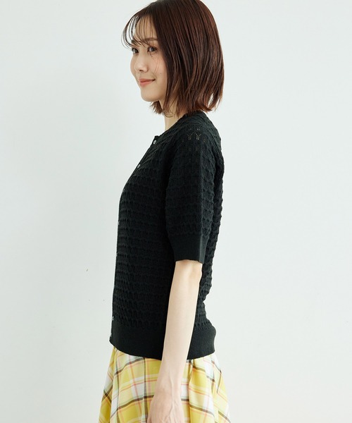 ROPE' PICNIC（ロペピクニック）の「透かし柄ニットカーディガン（カーディガン/ボレロ・レディース・ブラック/ブラウン/オフホワイト/グリーン/ライトグリーン/ホワイト系その他5・38）」の20枚目の写真