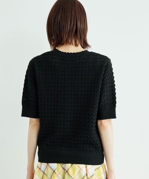 ROPE' PICNIC（ロペピクニック）の「透かし柄ニットカーディガン（カーディガン/ボレロ・レディース・ブラック/ブラウン/オフホワイト/グリーン/ライトグリーン/ホワイト系その他5・38）」の7枚目の写真