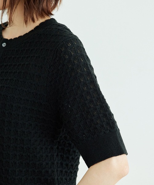 ROPE' PICNIC（ロペピクニック）の「透かし柄ニットカーディガン（カーディガン/ボレロ・レディース・ブラック/ブラウン/オフホワイト/グリーン/ライトグリーン/ホワイト系その他5・38）」の14枚目の写真