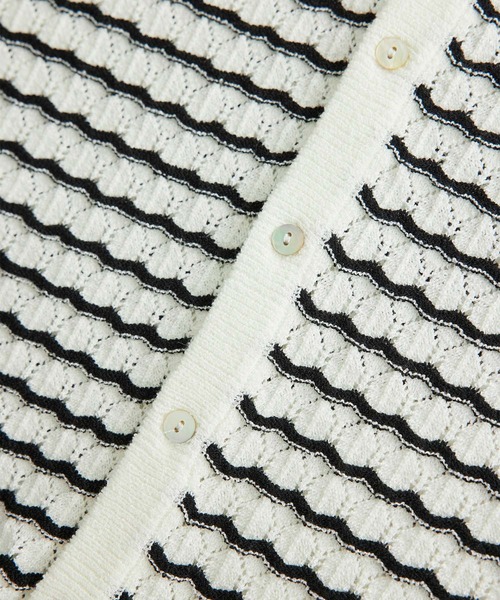 ROPE' PICNIC（ロペピクニック）の「透かし柄ニットカーディガン（カーディガン/ボレロ・レディース・ブラック/ブラウン/オフホワイト/グリーン/ライトグリーン/ホワイト系その他5・38）」の12枚目の写真