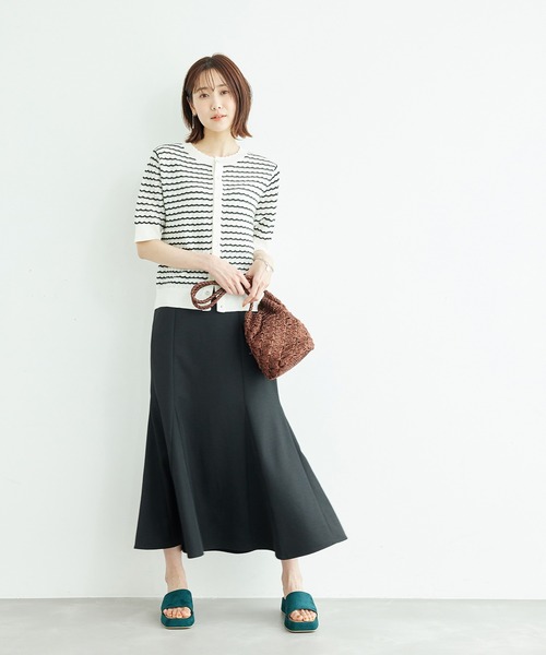 ROPE' PICNIC（ロペピクニック）の「透かし柄ニットカーディガン（カーディガン/ボレロ・レディース・ブラック/ブラウン/オフホワイト/グリーン/ライトグリーン/ホワイト系その他5・38）」の22枚目の写真