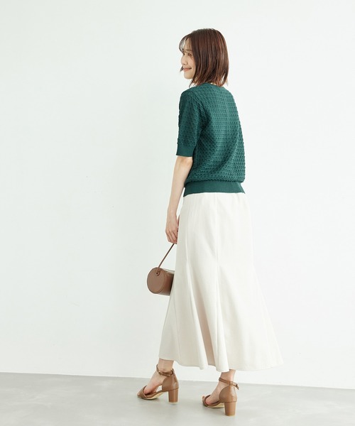 ROPE' PICNIC（ロペピクニック）の「透かし柄ニットカーディガン（カーディガン/ボレロ・レディース・ブラック/ブラウン/オフホワイト/グリーン/ライトグリーン/ホワイト系その他5・38）」の16枚目の写真