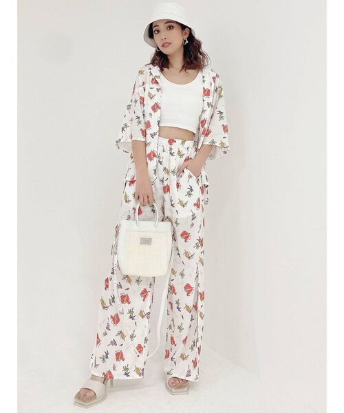 GYDA(ジェイダ)の「【セットアップ着用可】ORIGINAL BEACH PATTERN ハーフスリーブシャツ(シャツ/ブラウス・レディース・チャコールグレー/オフホワイト・FREE)」の18枚目の写真