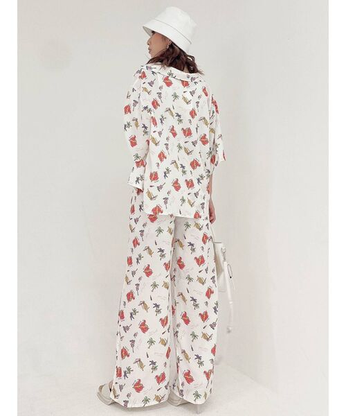 GYDA(ジェイダ)の「【セットアップ着用可】ORIGINAL BEACH PATTERN ハーフスリーブシャツ(シャツ/ブラウス・レディース・チャコールグレー/オフホワイト・FREE)」の20枚目の写真