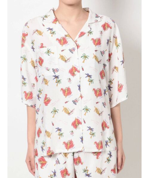 GYDA(ジェイダ)の「【セットアップ着用可】ORIGINAL BEACH PATTERN ハーフスリーブシャツ(シャツ/ブラウス・レディース・チャコールグレー/オフホワイト・FREE)」の21枚目の写真