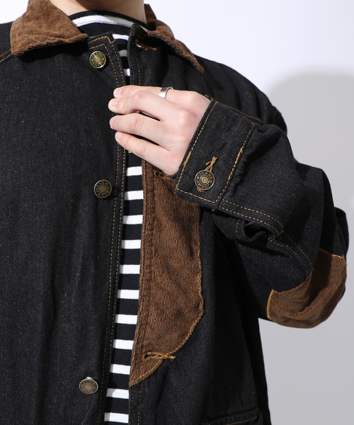 SETUP7（セットアップセブン）の「【SETUP7】デニムカバーオール KNF（カバーオール・メンズ・ブラック/ブルー・FREE）」の6枚目の写真