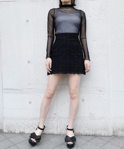 lilLilly（リルリリー）の「メッシュロゴトップス（Tシャツ/カットソー・レディース・ホワイト/ブラック/ベージュ・FREE）」の20枚目の写真