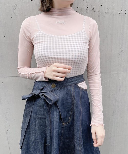 lilLilly（リルリリー）の「メッシュロゴトップス（Tシャツ/カットソー・レディース・ホワイト/ブラック/ベージュ・FREE）」の9枚目の写真