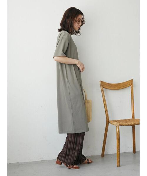 Green　Parks（グリーンパークス）の「前スリットカットワンピース（ワンピース・レディース・ブラック/ベージュ/カーキ・FREE）」の16枚目の写真
