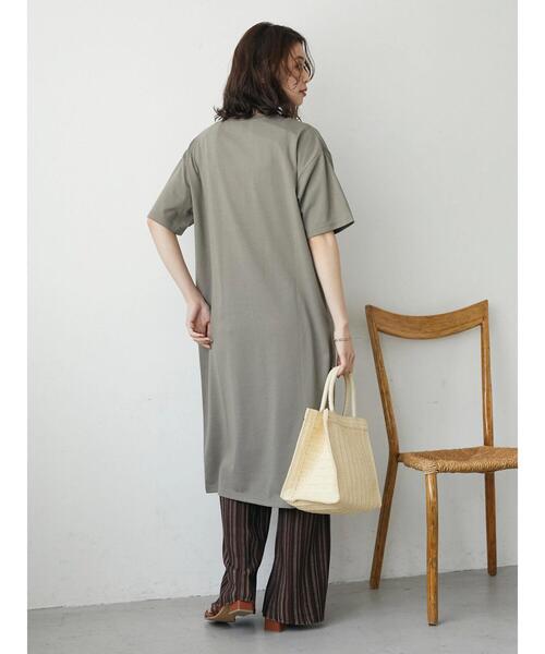 Green　Parks（グリーンパークス）の「前スリットカットワンピース（ワンピース・レディース・ブラック/ベージュ/カーキ・FREE）」の15枚目の写真