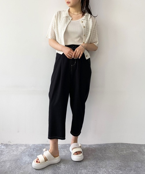 179/WG（イチナナキュウダブルジー）の「透かし編みカーディガン（カーディガン/ボレロ・レディース・オフホワイト/イエロー/グリーン・FREE）」の16枚目の写真