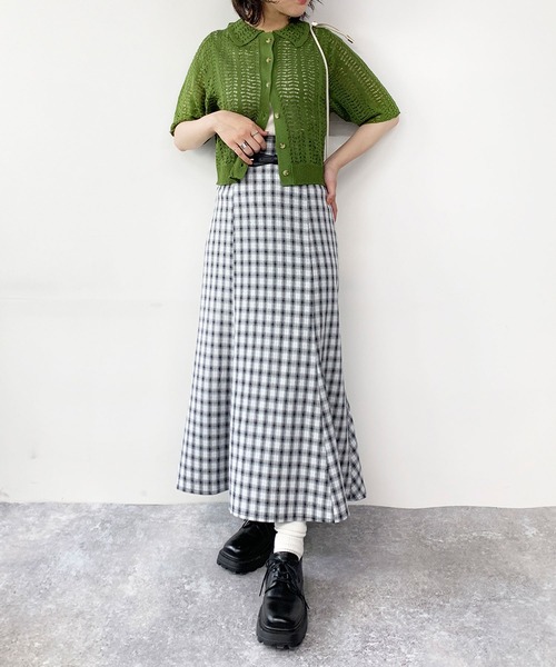 179/WG（イチナナキュウダブルジー）の「透かし編みカーディガン（カーディガン/ボレロ・レディース・オフホワイト/イエロー/グリーン・FREE）」の20枚目の写真