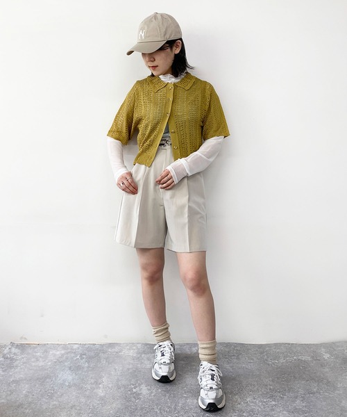 179/WG（イチナナキュウダブルジー）の「透かし編みカーディガン（カーディガン/ボレロ・レディース・オフホワイト/イエロー/グリーン・FREE）」の21枚目の写真