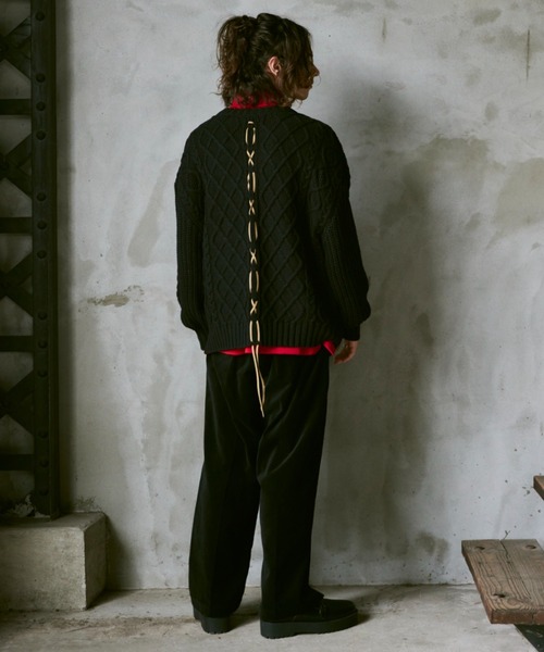 CASPER JOHN（キャスパージョン）の「Both sides lace knit/ボースサイズレースニット（ニット/セーター・メンズ・グリーン/レッド/ホワイト/ブラック・SMALL/MEDIUM/LARGE）」の14枚目の写真