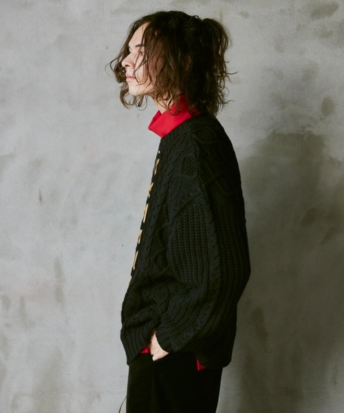 CASPER JOHN（キャスパージョン）の「Both sides lace knit/ボースサイズレースニット（ニット/セーター・メンズ・グリーン/レッド/ホワイト/ブラック・SMALL/MEDIUM/LARGE）」の19枚目の写真