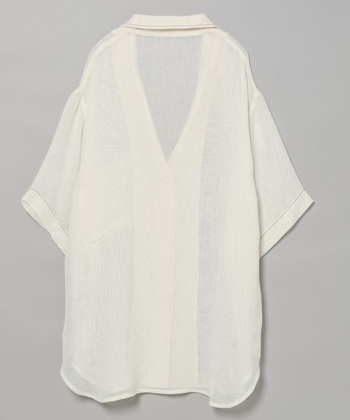 JEANASIS（ジーナシス）の「メッシュテーラードシャツSS/345952（シャツ/ブラウス・レディース・ブラック/オフホワイト/テラコッタ・FREE）」の12枚目の写真