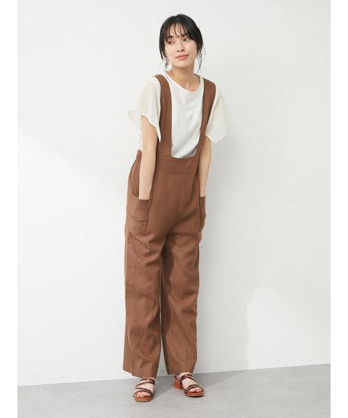 Green　Parks（グリーンパークス）の「袖メッシュドッキングプルオーバー（Tシャツ/カットソー・レディース・オフホワイト/ブラウン/ブラック・FREE）」の19枚目の写真