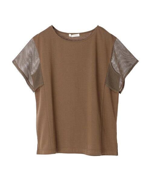 Green　Parks（グリーンパークス）の「袖メッシュドッキングプルオーバー（Tシャツ/カットソー・レディース・オフホワイト/ブラウン/ブラック・FREE）」の21枚目の写真